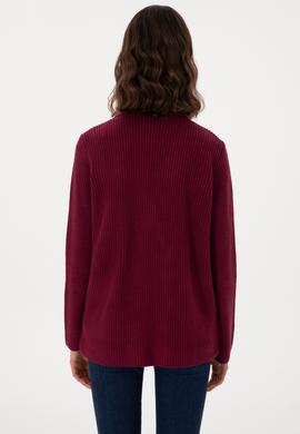 Kadın Vişne Triko Hırka - 50293027020