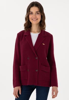 Kadın Vişne Triko Hırka - 50293027020