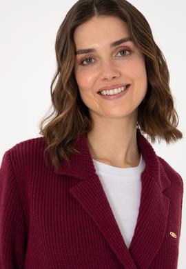 Kadın Vişne Triko Hırka - 50293027020