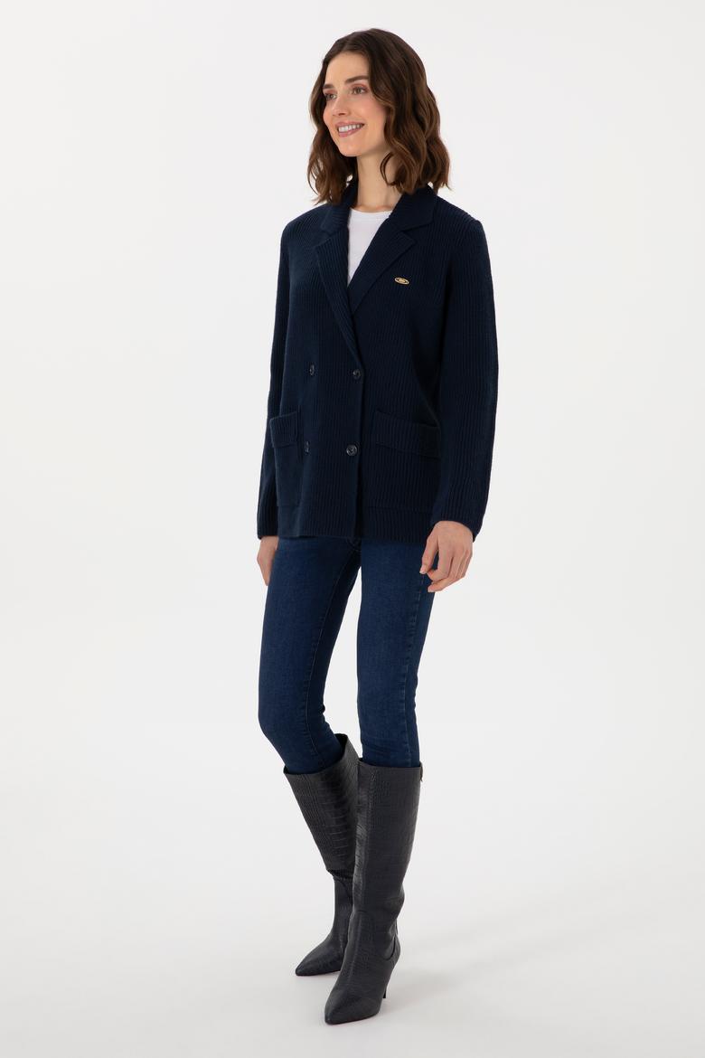 Kadın Lacivert Triko Hırka - 50293027006