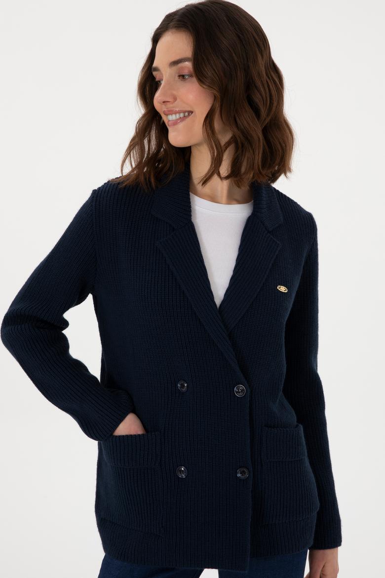 Kadın Lacivert Triko Hırka - 50293027006