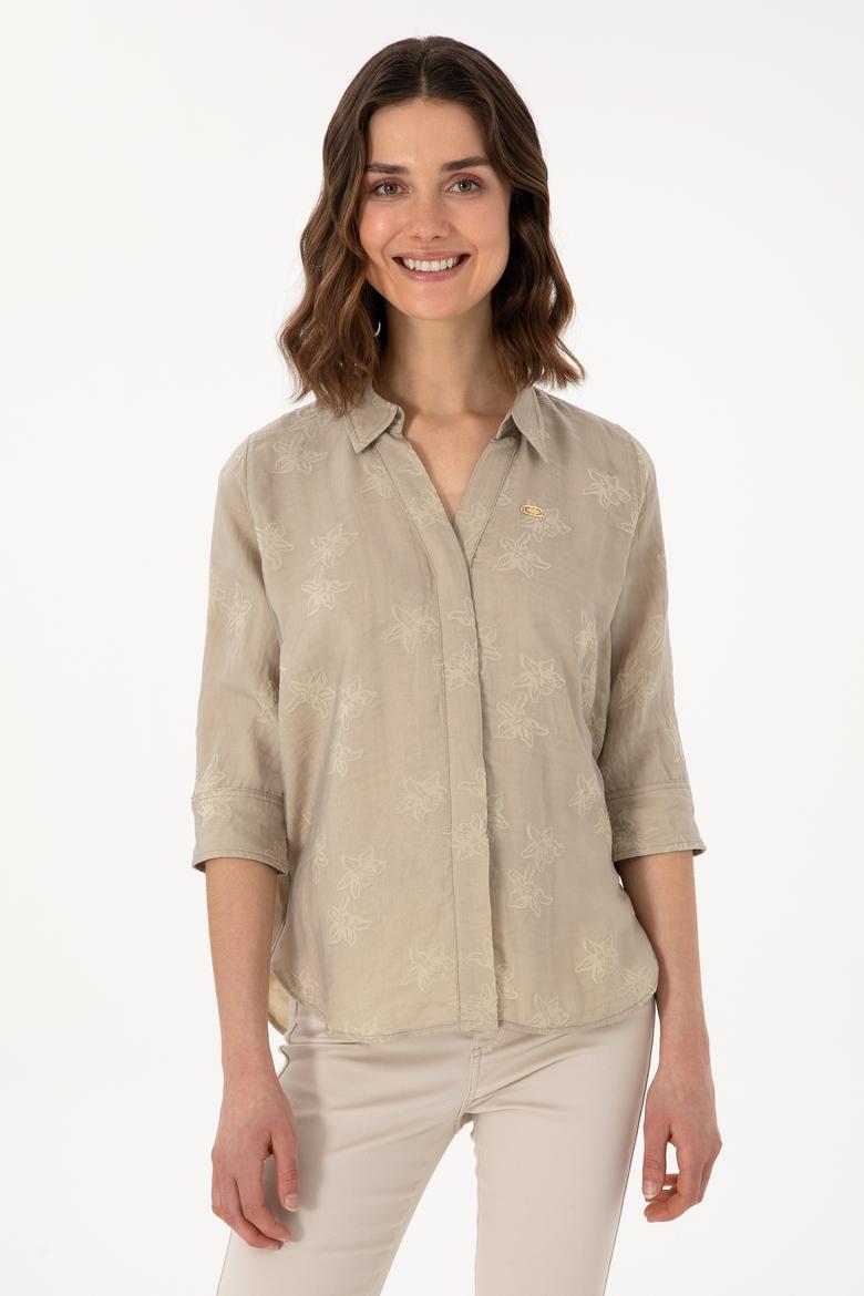 Kadın Taş Uzun Kollu Gömlek