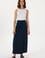 Kadın Lacivert Maxi Dokuma Etek