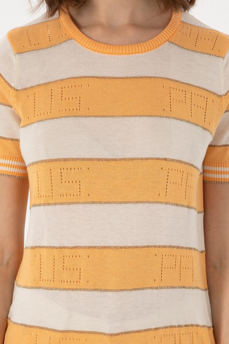 Kadın Turuncu Bisiklet Yaka Kazak - 50299327012