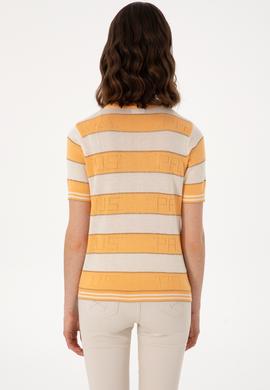 Kadın Turuncu Bisiklet Yaka Kazak - 50299327012