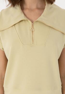 Kadın Haki Modal Karışımlı  Polo Yaka Tişört - 50300738036