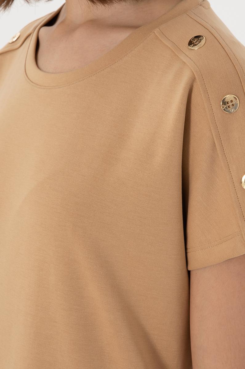 Kadın Camel Bisiklet Yaka Tişört