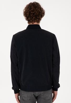 Erkek Lacivert Deri Ceket - 50307340009