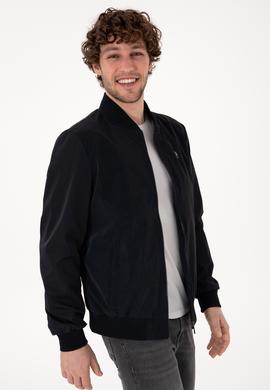 Erkek Lacivert Deri Ceket - 50307340009