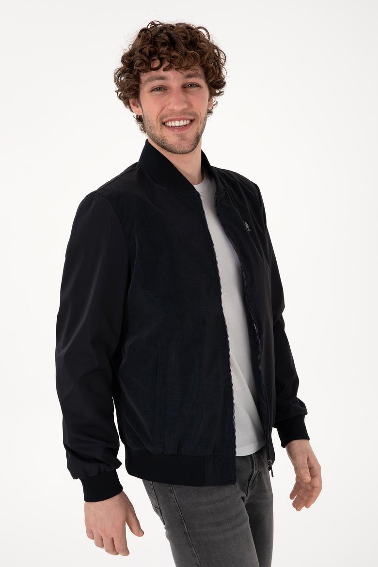 Erkek Lacivert Deri Ceket - 50307340009