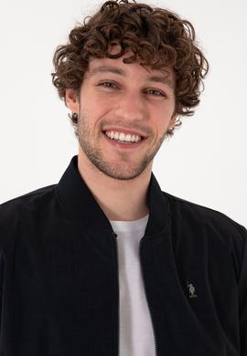 Erkek Lacivert Deri Ceket - 50307340009