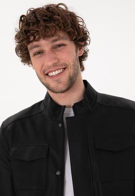 Erkek Siyah Deri Ceket - 50307417007