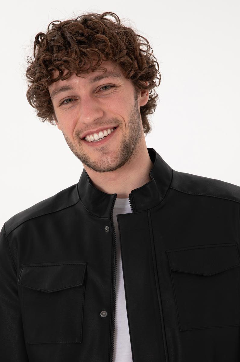 Erkek Siyah Deri Ceket