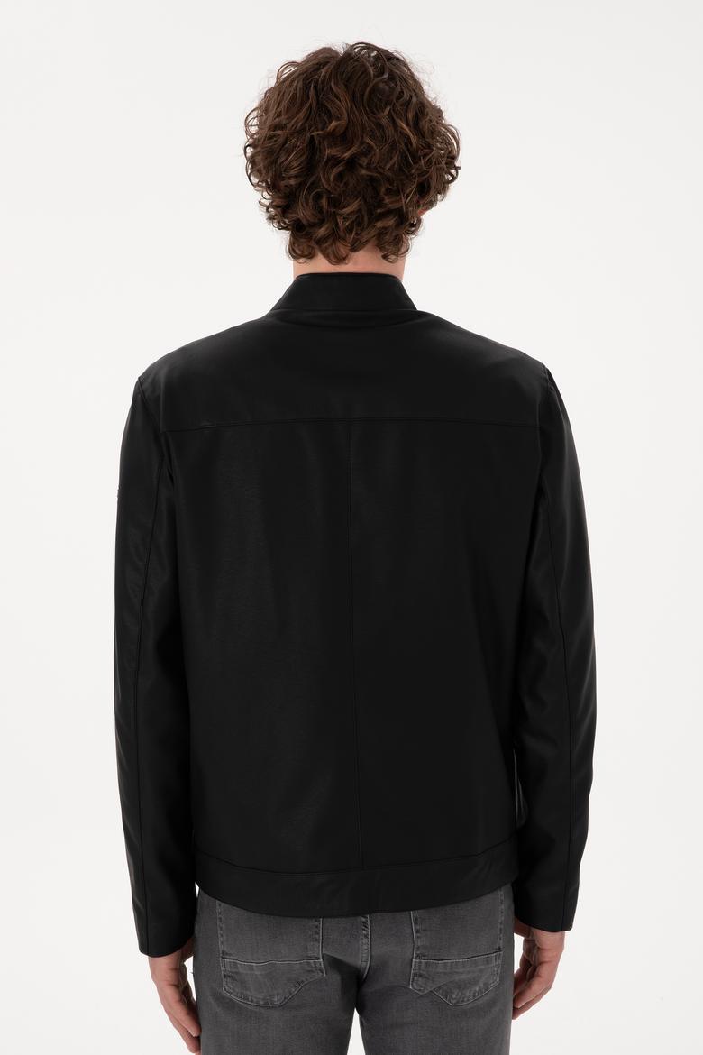 Erkek Siyah Deri Ceket - 50307417007