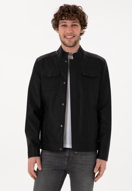 Erkek Siyah Deri Ceket - 50307417007