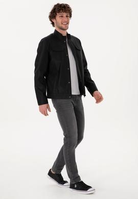 Erkek Siyah Deri Ceket - 50307417007