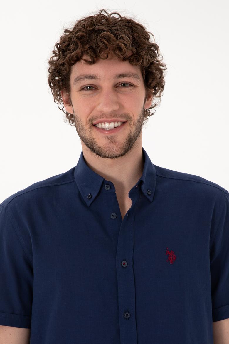 Erkek Lacivert Kısa Kollu Gömlek - 50306324018