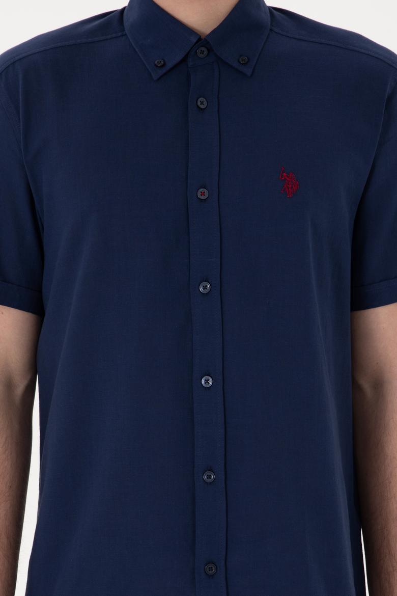 Erkek Lacivert Kısa Kollu Gömlek - 50306324018