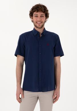 Erkek Lacivert Kısa Kollu Gömlek - 50306324018