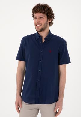 Erkek Lacivert Kısa Kollu Gömlek - 50306324018