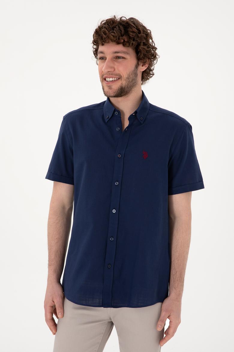 Erkek Lacivert Kısa Kollu Gömlek - 50306324018