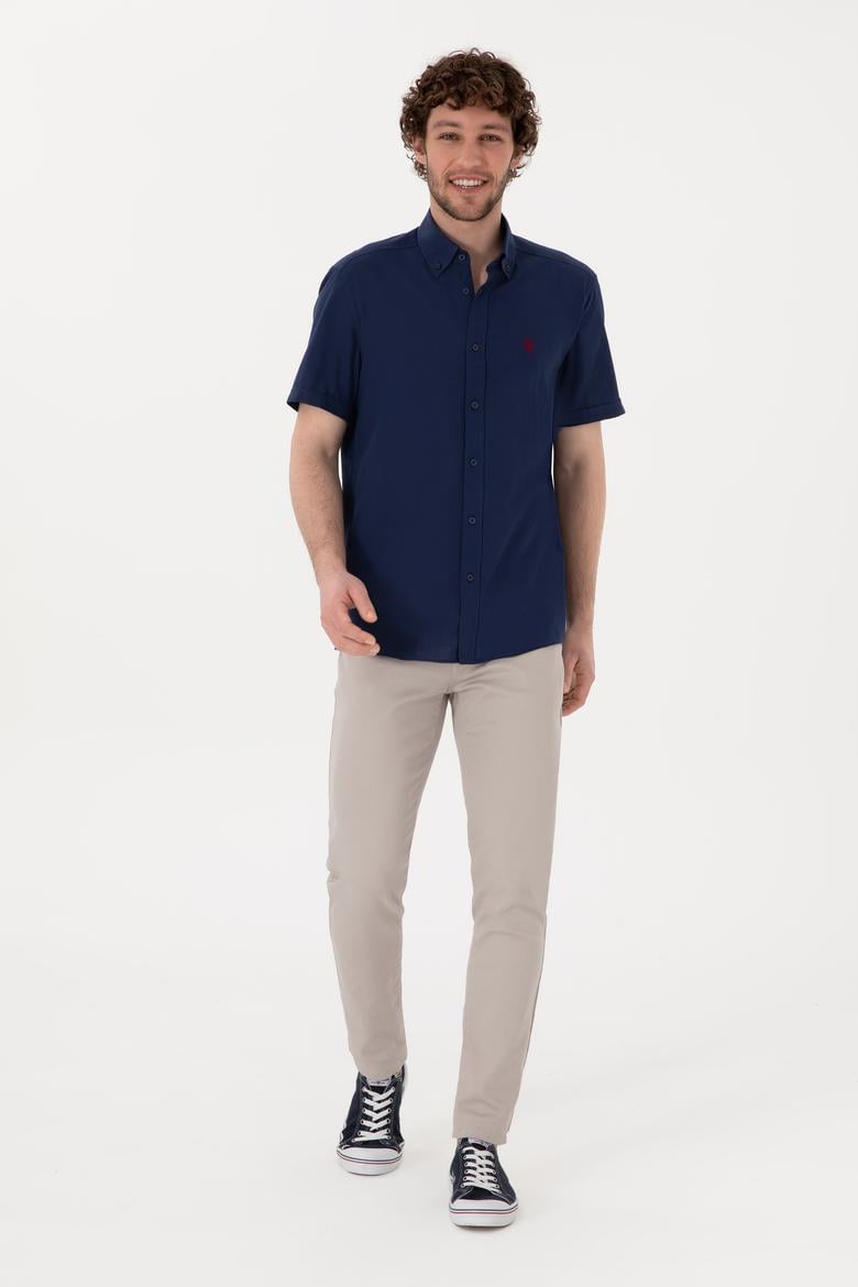 Erkek Lacivert Kısa Kollu Gömlek - 50306324018