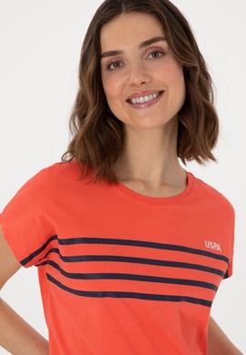 Kadın Nar Çiçeği Bisiklet Yaka Tişört - 50305823035