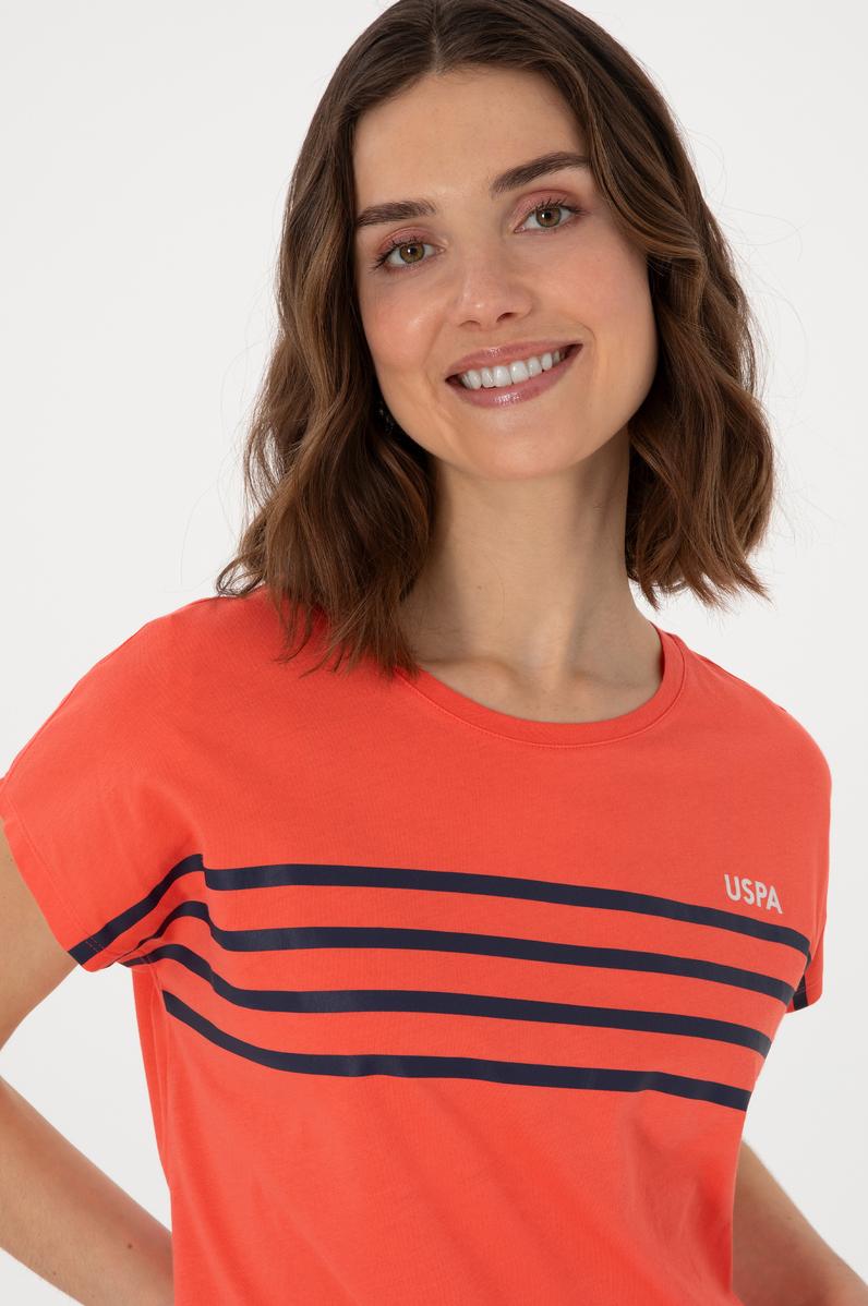 Kadın Nar Çiçeği Bisiklet Yaka Tişört