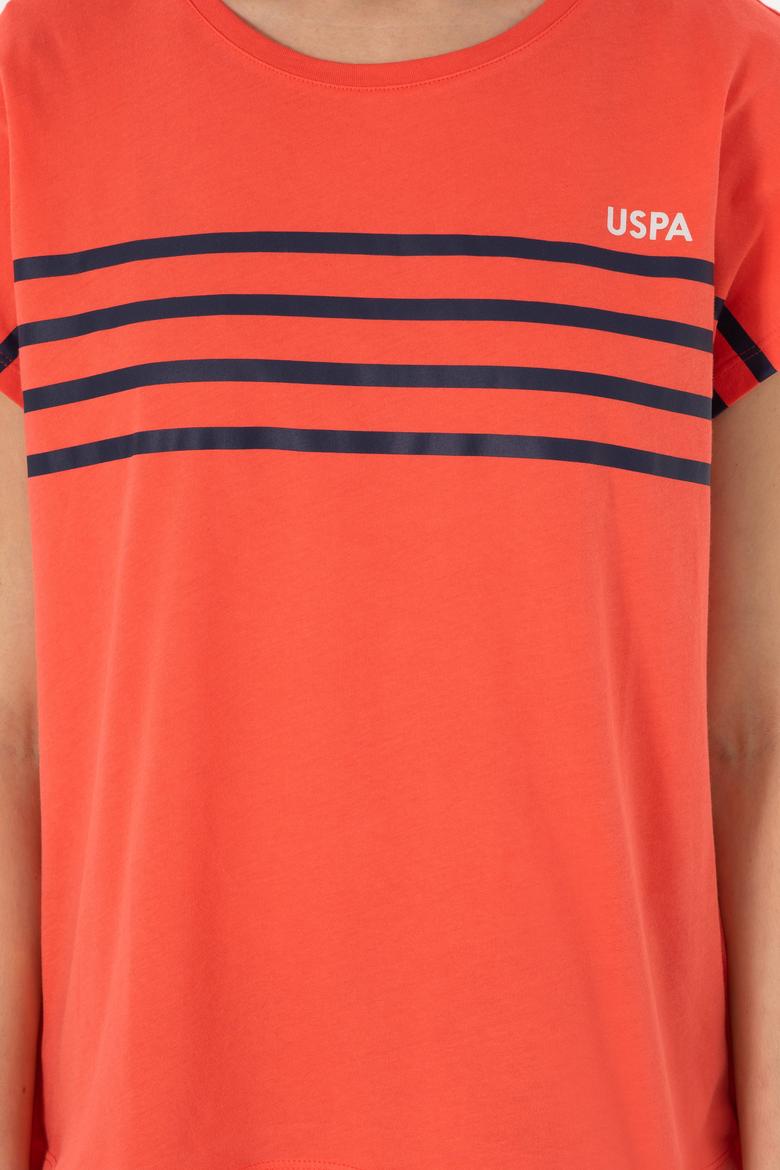 Kadın Nar Çiçeği Bisiklet Yaka Tişört - 50305823035