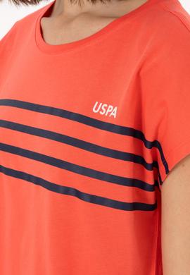 Kadın Nar Çiçeği Bisiklet Yaka Tişört - 50305823035