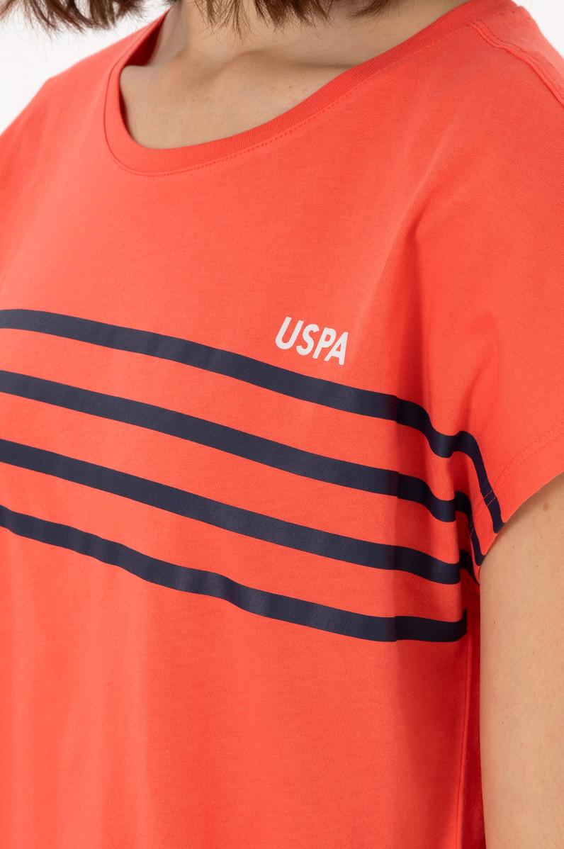 Kadın Nar Çiçeği Bisiklet Yaka Tişört