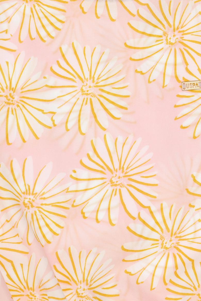 Kız Çocuk Açık Pembe Çiçek Desenli Kolsuz Gömlek - 50306603001