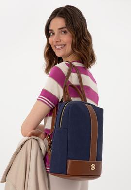 Kadın Lacivert Kanvas Sırt Çantası - 50300291003