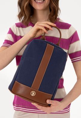 Kadın Lacivert Kanvas Sırt Çantası - 50300291003