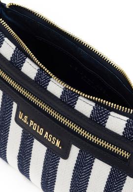 Kadın Lacivert Çizgili Kanvas Kol Çantası - 50311436001