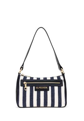 Kadın Lacivert Çizgili Kanvas Kol Çantası - 50311436001