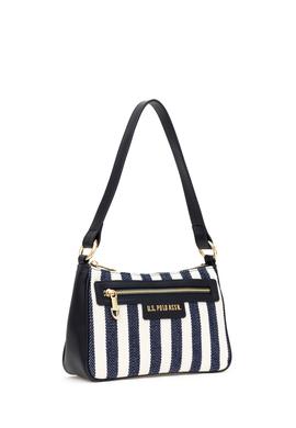 Kadın Lacivert Çizgili Kanvas Kol Çantası - 50311436001