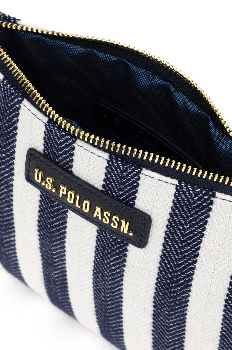 Kadın Lacivert Çizgili Çıkarılabilir Askılı Kanvas El Çantası