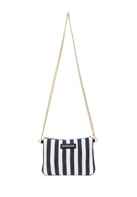 Kadın Lacivert Çizgili Çıkarılabilir Askılı Kanvas El Çantası - 50311437001