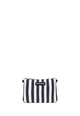 Kadın Lacivert Çizgili Çıkarılabilir Askılı Kanvas El Çantası - 50311437001