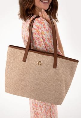 Kadın Bej Makyaj Çantalı Hasır Kol Çantası - 50311458001