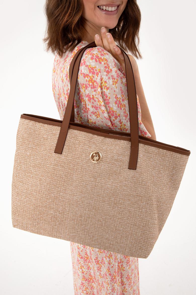 Kadın Bej Makyaj Çantalı Hasır Kol Çantası - 50311458001