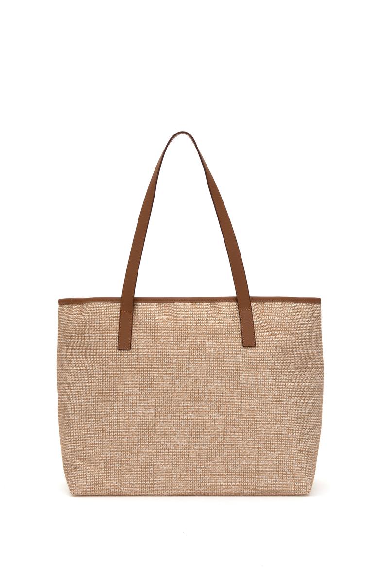 Kadın Bej Makyaj Çantalı Hasır Kol Çantası - 50311458001