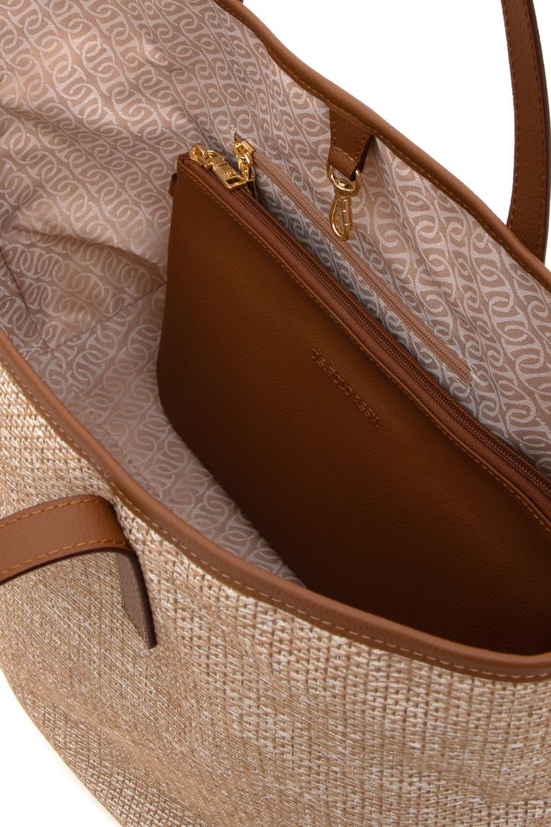 Kadın Bej Makyaj Çantalı Hasır Kol Çantası - 50311458001