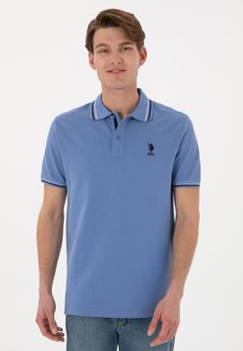 Erkek Regular Fit Polo Yaka Koyu Mavi Basic Tişört - 50306011058