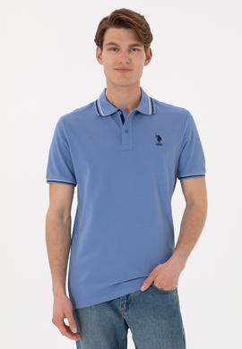 Erkek Regular Fit Polo Yaka Koyu Mavi Basic Tişört - 50306011058