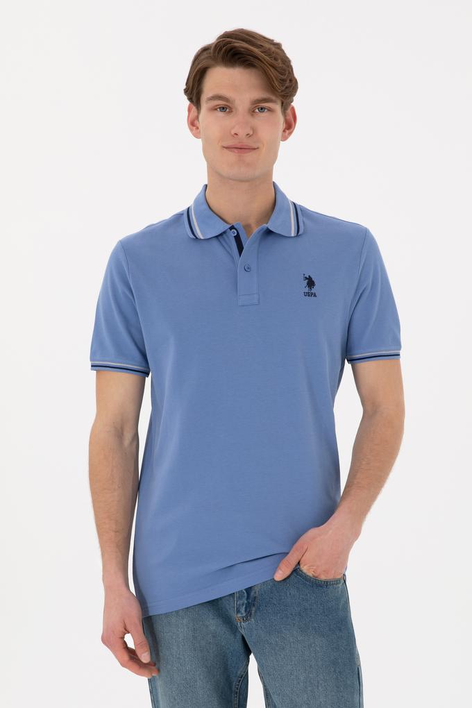 Erkek Regular Fit Polo Yaka Koyu Mavi Basic Tişört