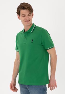 Erkek Regular Fit Polo Yaka Yeşil Basic Tişört - 50306011088