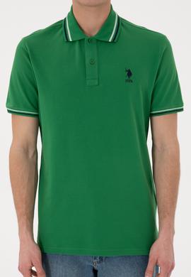 Erkek Regular Fit Polo Yaka Yeşil Basic Tişört - 50306011088