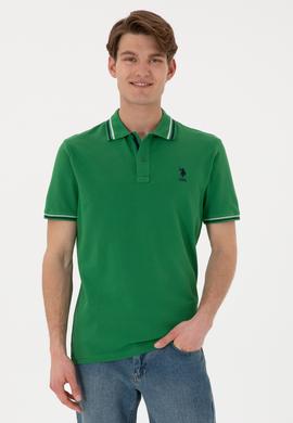 Erkek Regular Fit Polo Yaka Yeşil Basic Tişört - 50306011088